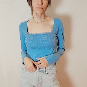 Moda International y2k Square Neck Blouse